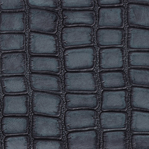 Bovine Leather Embossed Croc Denim